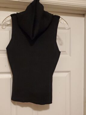 INC International Concepts Black Sleeveless Mock Neck Tank Top